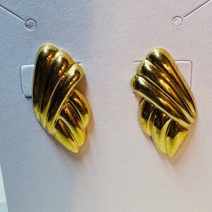Monet Gold Tone Post Back Earrings